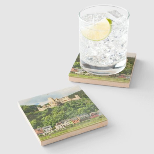 Stone Untersetzer Rhine River Castle, Deutschland (Seitenansicht)