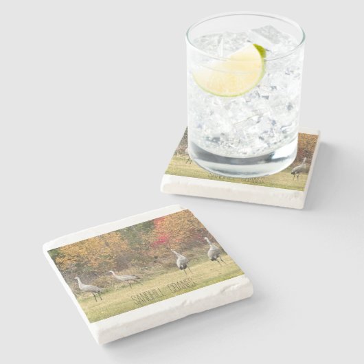 Stone Untersetzer - Sandhill Cranes (Seitenansicht)