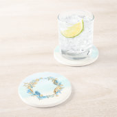 Stone Untersetzer Seashell Beach Thema Blue, Tan,  (Seite)