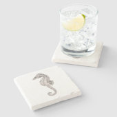 Stone Untersetzer-Seepferd Steinuntersetzer (Seitenansicht)