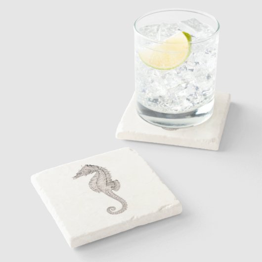 Stone Untersetzer-Seepferd Steinuntersetzer (Seitenansicht)