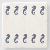 Stone Untersetzer - Seepferde (marineblau) (Vorderseite)