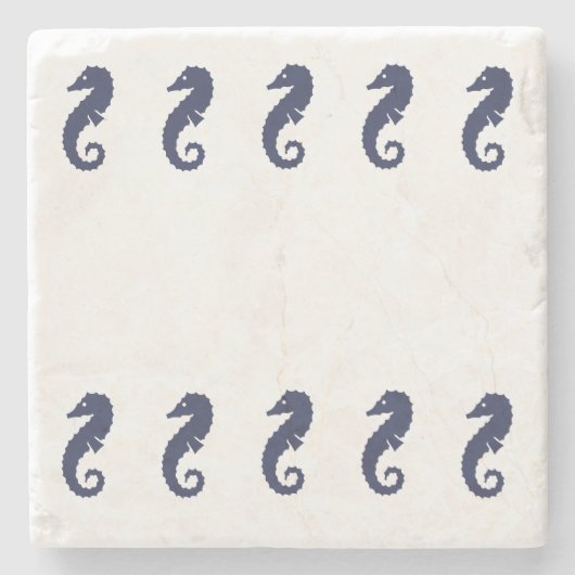 Stone Untersetzer - Seepferde (marineblau) (Vorderseite)