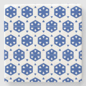 Stone Untersetzer - Stilvolle Blume in Reihen (Vorderseite)