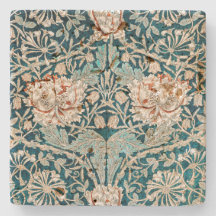 STONE UNTERSETZER: WILLIAM MORRIS : HONEYSUCKLE