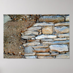 Stone Wall Copy Space Ready for Text Canvas Print Poster