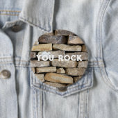 Stone Wall gestackte Steine Rock You Custom Text Button (Beispiel)