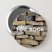 Stone Wall gestackte Steine Rock You Custom Text Button (Vorne & Hinten)