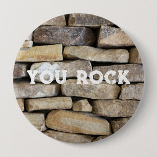 Stone Wall gestackte Steine Rock You Custom Text Button