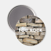 Stone Wall gestackte Steine Rock You Custom Text Magnet (Vorderseite/Rückseite)