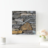 Stone Wall Quadratische Wanduhr (Zuhause)