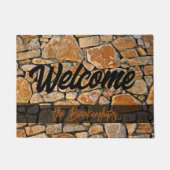 Stone Wall Welcome Custom Doormat Fußmatte (Vorderseite)