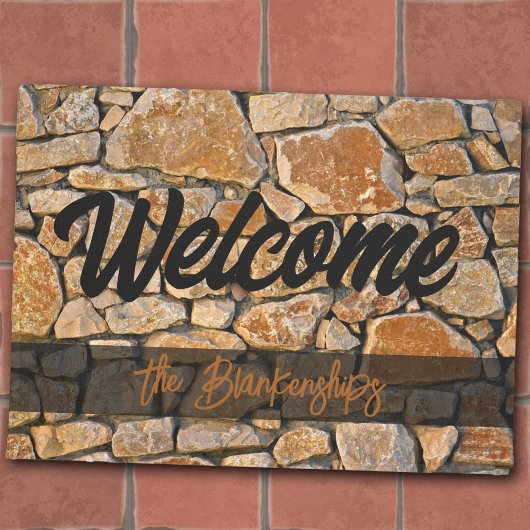 Stone Wall Welcome Custom Doormat Fußmatte