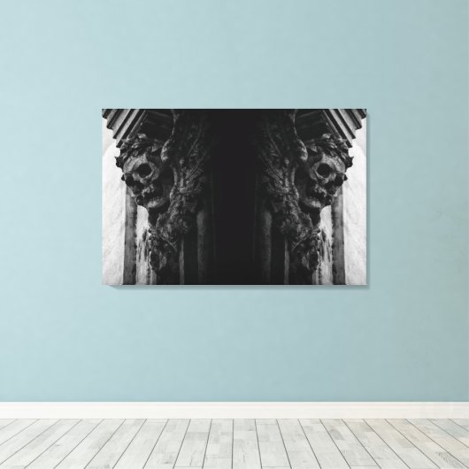 Stone Wings Skull Leinwanddruck (Insitu (Holzboden))