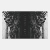 Stone Wings Skull Rechteckiger Aufkleber (Vorderseite)