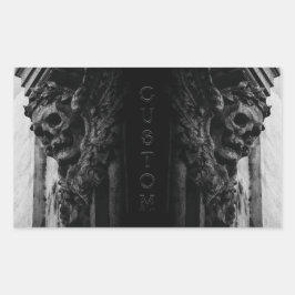 Stone Wings Skull Rechteckiger Aufkleber