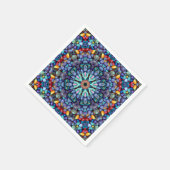 Stone Wonder Vintag Blue Fraktal Kaleidoskop Serviette (Ecke)
