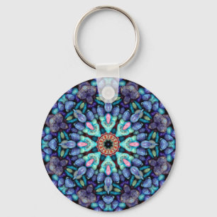 Stone Wonder Vintage Blue Fraktal Kaleidoskop Schlüsselanhänger