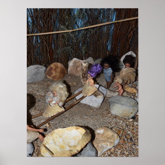 Stoneage Kinder spielen. Poster (Vorne)