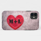 Stonealkes Herz - Personalisieren Sie Monogramm Case-Mate iPhone Hülle (Rückseite (Horizontal))