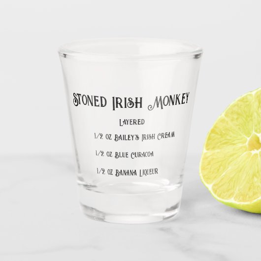 Stoned Irish Monkey Novelty Shot Glass Schnapsglas (Vorderseite)