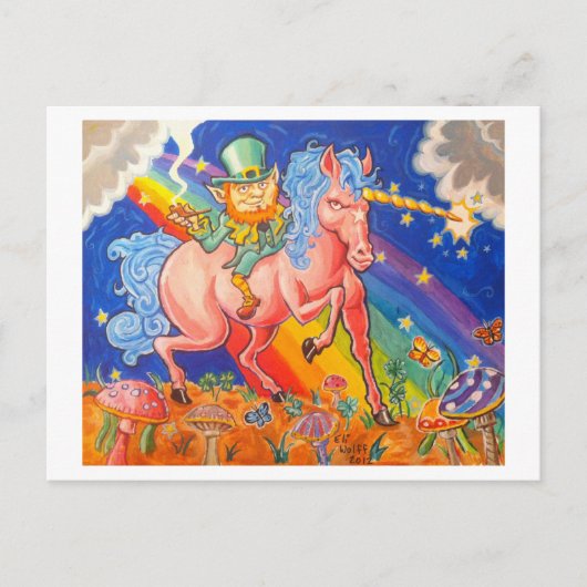 Stoned Leprachaun Postkarte (Vorderseite)