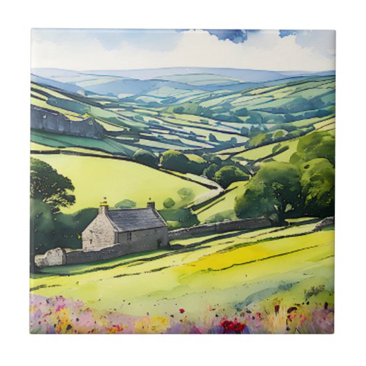 "Stonedale" Wide Landschaft Yorkshire Dales Scene Fliese (Vorderseite)