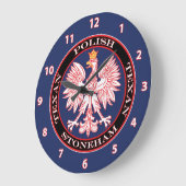 Stoneham Round Polish Texan Große Wanduhr (Winkel)