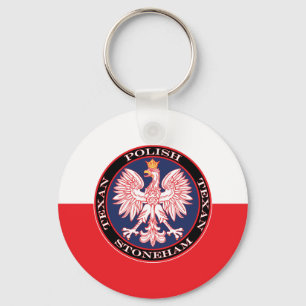 Stoneham Round Polish Texan Schlüsselanhänger