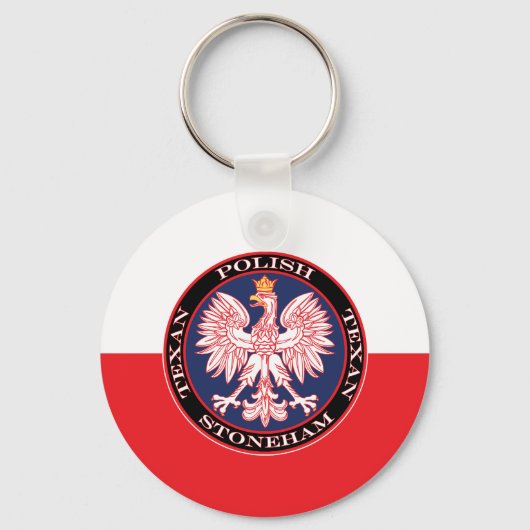 Stoneham Round Polish Texan Schlüsselanhänger (Vorderseite)