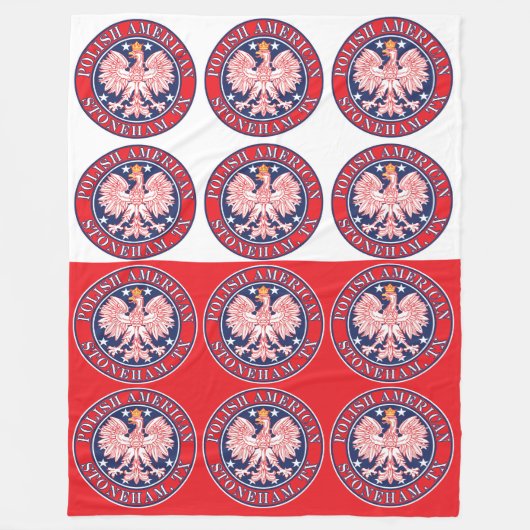 Stoneham Texas Polnischer Adler Fleecedecke (Vorderseite)