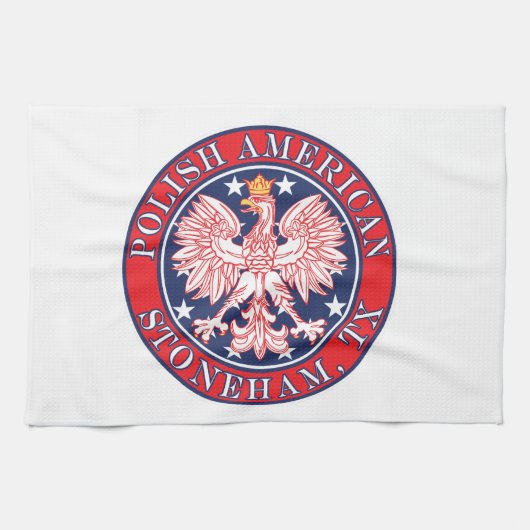 Stoneham Texas Polnischer Adler Geschirrtuch (Horizontal)