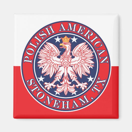 Stoneham Texas Polnischer Adler Magnet (Vorne)