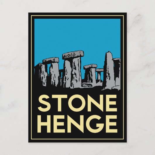 Stonehenge art Deko Reiseplakat Postkarte (Vorderseite)