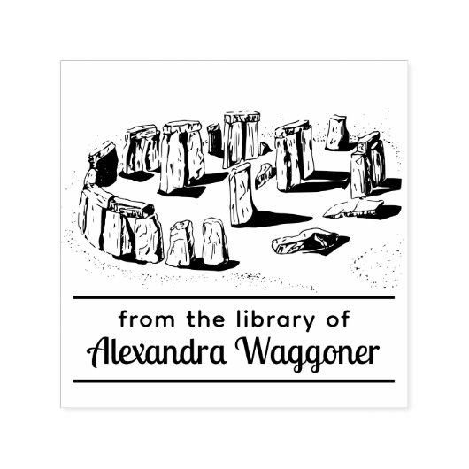 Stonehenge "Aus der Bibliothek" Buchname Permastempel (Design)