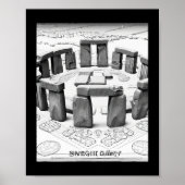 Stonehenge Blueprint Alte Megalithstätten Poster (Vorne)