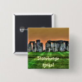 Stonehenge Celtic Stehend Stones in Großbritannien Button (Vorne & Hinten)
