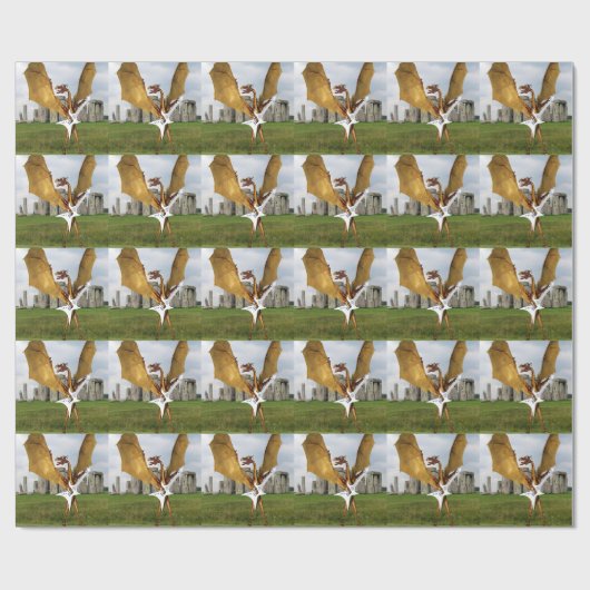 Stonehenge Dragon Wrapping Paper Geschenkpapier (Flach)