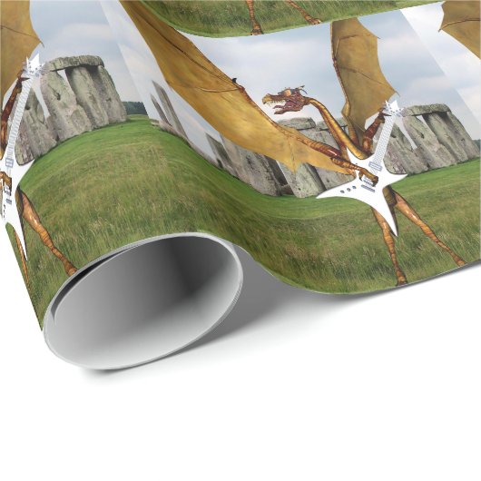 Stonehenge Dragon Wrapping Paper Geschenkpapier (Rolleneckpunkt)