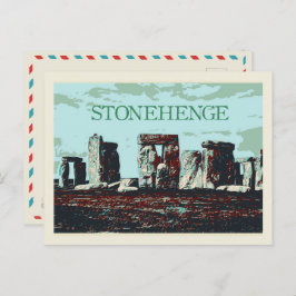 Stonehenge, England, Illustration Großbritannien Postkarte