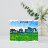 Stonehenge England Painting Postkarte (Stehend Vorderseite)