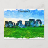 Stonehenge England Painting Postkarte (Vorderseite)