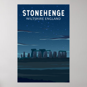 Stonehenge England Reisen Vintage Kunst Poster