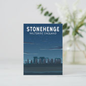Stonehenge England Reisen Vintage Kunst Postkarte (Stehend Vorderseite)