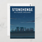 Stonehenge England Reisen Vintage Kunst Postkarte (Vorne/Hinten)