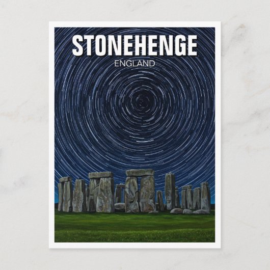 Stonehenge England Startrails Postkarte (Vorderseite)