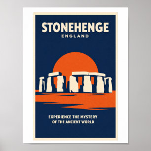 Stonehenge England Vintage Reiseposter Wandkunst Poster