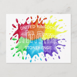 Stonehenge, Farbspritzer Postkarte