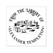 Stonehenge "From the library" Book Name Round Permastempel (Design)