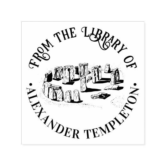 Stonehenge "From the library" Book Name Round Permastempel (Design)